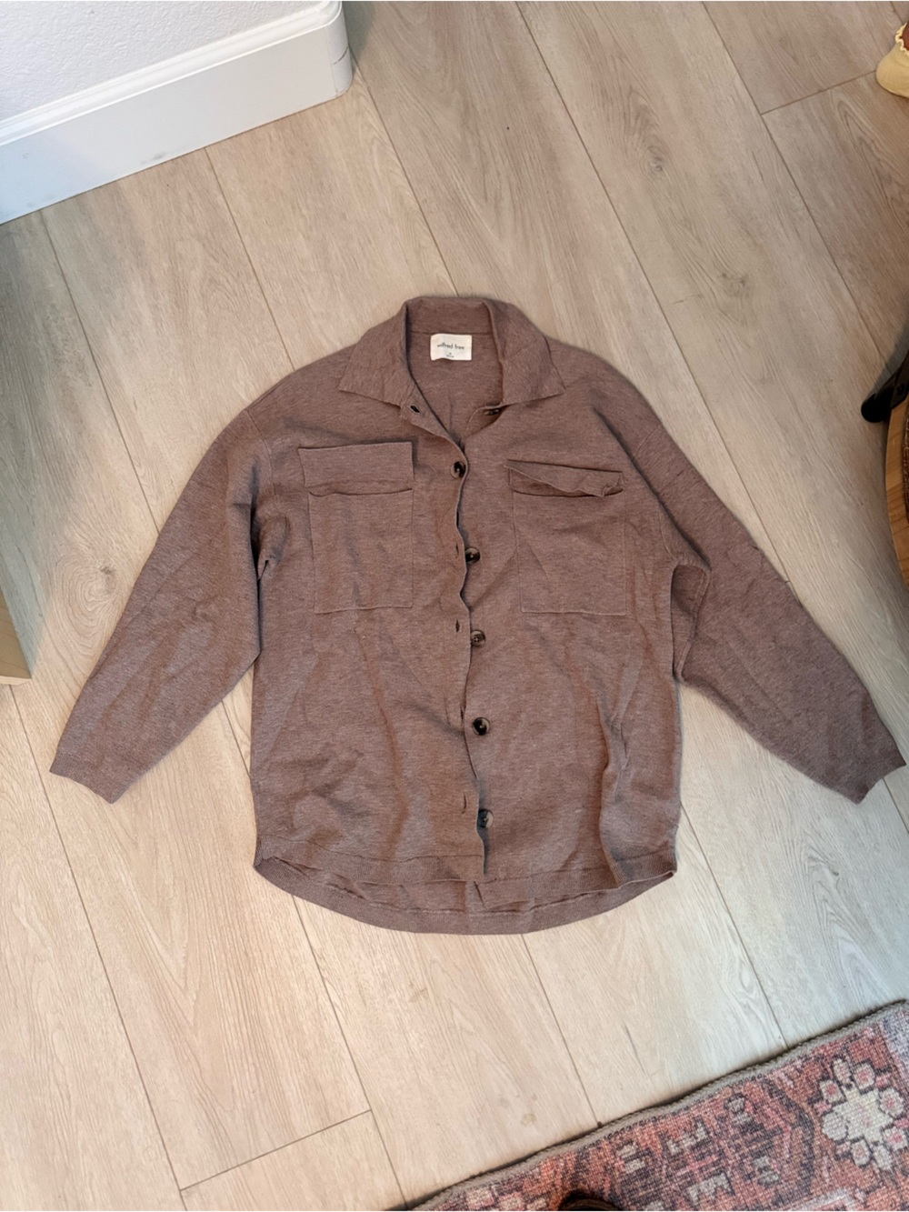 Wilfred Mauve-Brown Button-Up Pocket Cardigan